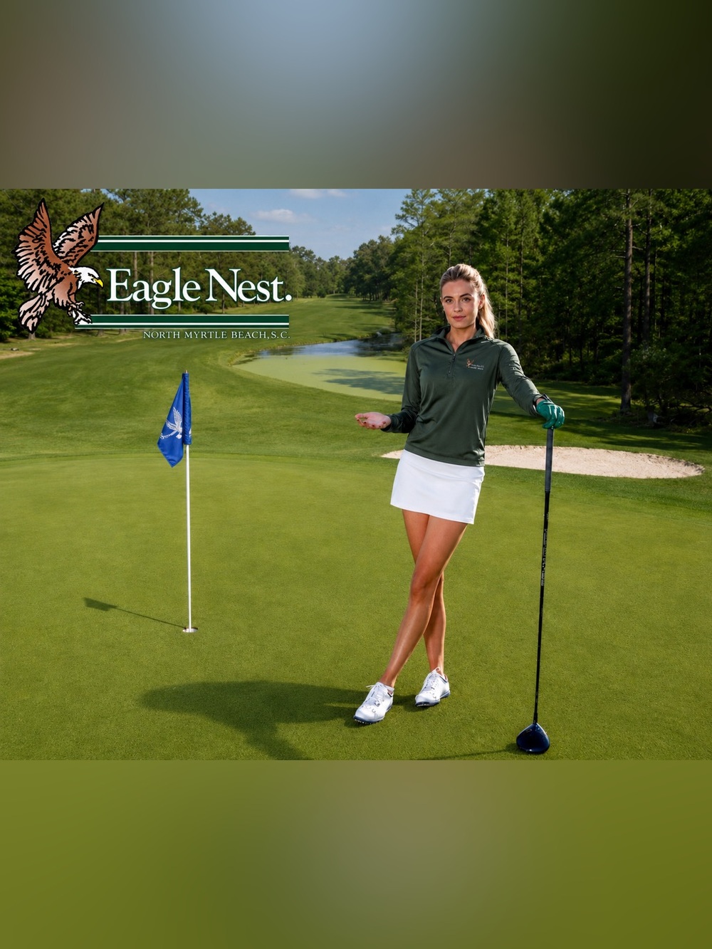 GOLF-NEW Ladies Lg Quarter-Zip Pullover Myrtle Beach, SC EAGLES NEST COURSE